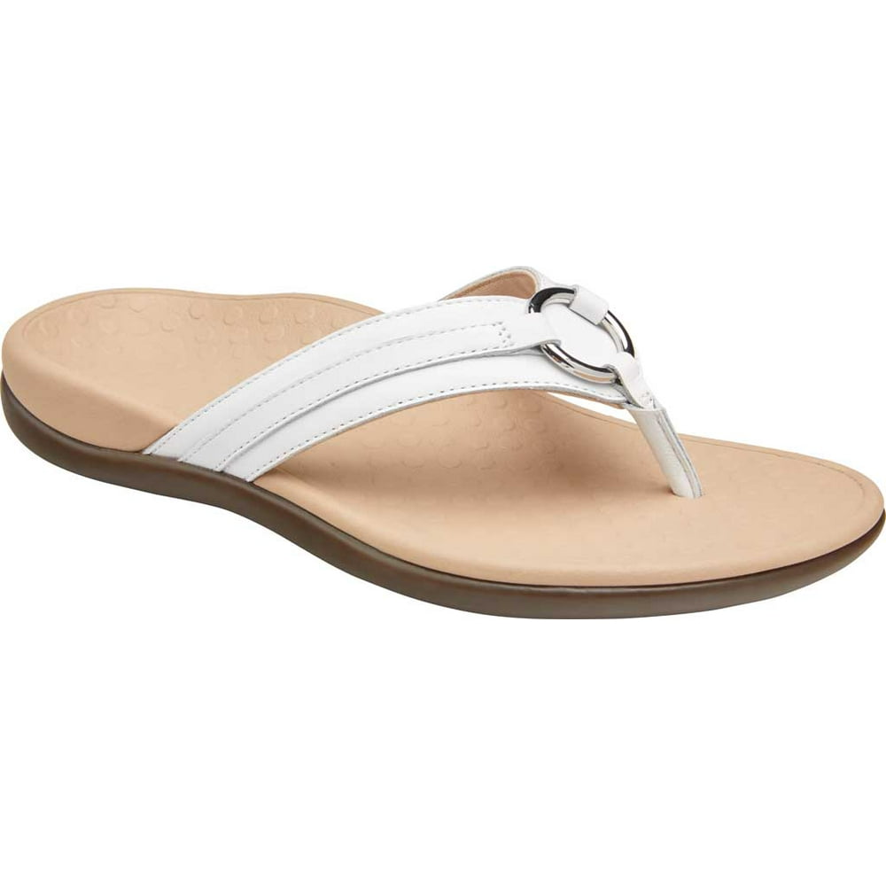 Vionic Women's Vionic Tide Aloe Thong Sandal White Leather 12 M