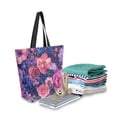 thumbnail image 2 of FORMRS Womens Canvas Tote Bag with Zipper Inner Pocket Shoulder Handbag, Vibrant Art Flowers, 2 of 7