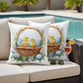 thumbnail image 5 of Easter Chicken Pillow Covers 2 Pack Watercolor Cartoon Basket Chicken Blue Eggs Spring Floral Leaf Pillowcase Waterproof Outdoor Throw Pillow Cover for Patio Garden Square Cushion 24”x24”, 5 of 9