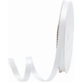 thumbnail image 1 of Cinta de satén blanca de 50 yardas, cinta de tela artesanal de 0,4 pulgadas, cinta blanca de poliéster con borde de picot., 1 of 9