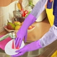 thumbnail image 4 of Dishwashing Gloves Cotton Lining Reusable Clean Gloves for Kitchen 2 Pairs, 4 of 5