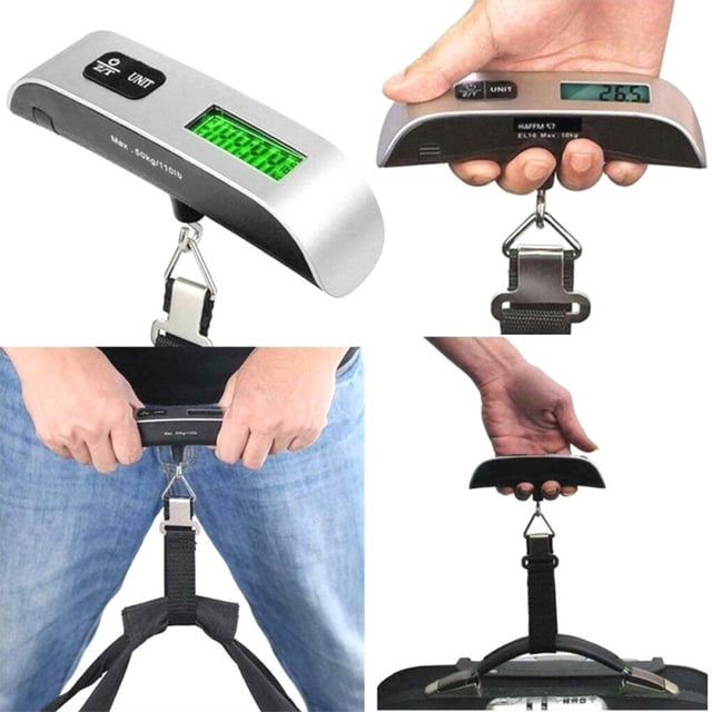 pitrice Scale 50KG LCD Digital Display Mini Weight Hanging Stainless Steel Luggage Weighing Precise Suitcase Measuring Outdoor