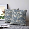 thumbnail image 2 of Pillow Covers 16x16 Set of 2, Blue Flowers Throw Pillow Covers Decorative Couch Cushion Cover, Spring Floral Modern Abstract Art Microfiber Soft Square Pillowcases for Bedroom Living Room Sofa, 2 of 9