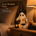 thumbnail image 6 of Lighted Vintage Patchwork Ghost, Halloween Decor with Hand lamp, Rustic Farmhouse Halloween Figurine, Halloween LED Decoration for Mantel Shelf Entryway Porch, C, 6 of 8