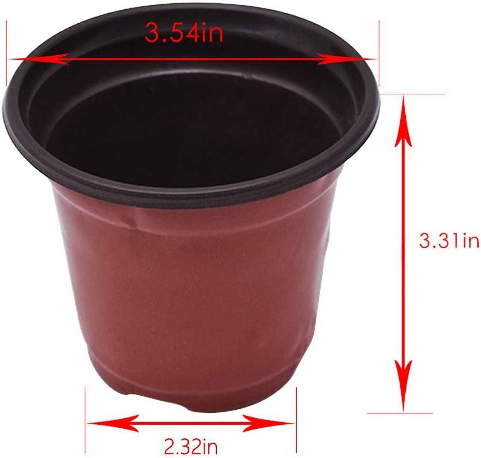 PET-U 100PCS Plastic Plant Flower Pots Nursery Garden Seedlings Starting Pot Container
