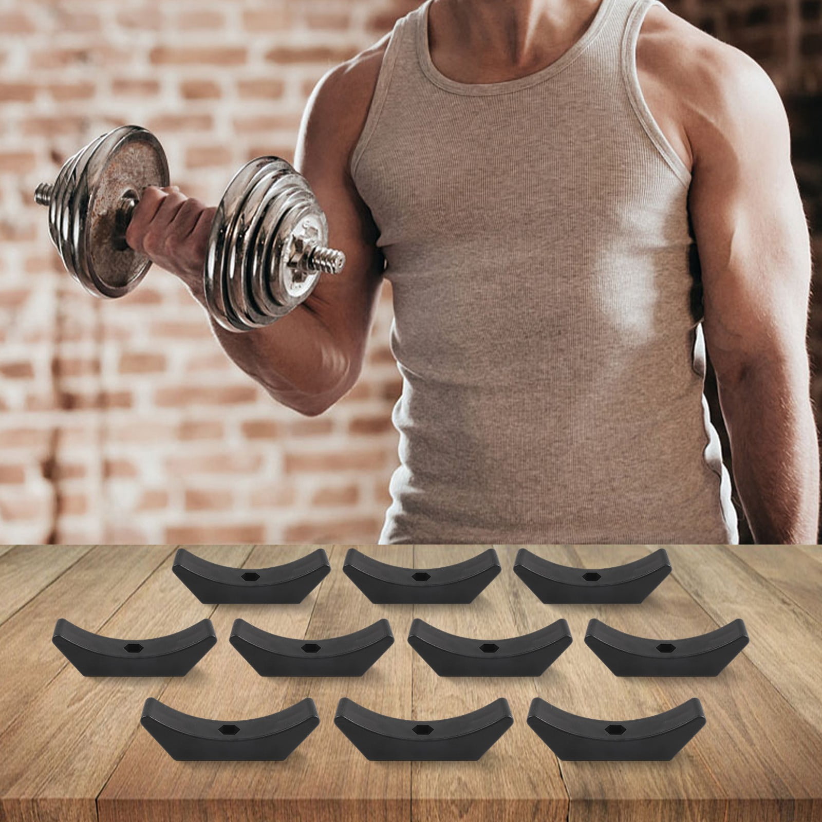 Wodtesl 10 Rubber Dumbbell Holders Ideal Saddle Racks for Home Gyms and Fitness Studios
