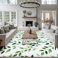 thumbnail image 3 of Rectangle Area Rugs 8 x 10 Ft, Green Leaves Non-Slip Residential Carpet, Botanical Spring Country Watercolor Indoor Crawling Mats Runner Rugs for Living Room/Dining Room/Bedroom, 3 of 8