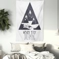thumbnail image 3 of Quote Tapestry, Grungy Vintage Motivational Snowy Mountain Tops Illustration with Blizzard Effects, Wall Hanging for Bedroom Living Room Dorm Decor, 40W X 60L Inches, Grey White, by Ambesonne, 3 of 5