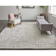 thumbnail image 5 of 9' X 12' Gray and Ivory Abstract Hand Woven Area Rug, 5 of 6