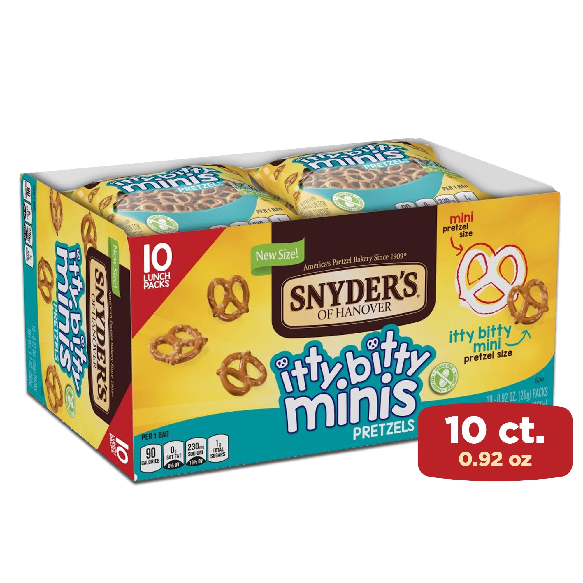 Snyder's of Hanover, Itty Bitty Minis Pretzels, Individual Packs 10 Ct