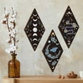thumbnail image 2 of Moon Phase Wall Decor: 4 Pieces Boho Moon Phases Moth Wall Art Wooden Gothic Witchy Hanging Wall Decor Minimalist Wall Pediments for Bedroom Living Room Home Decorations, 2 of 7