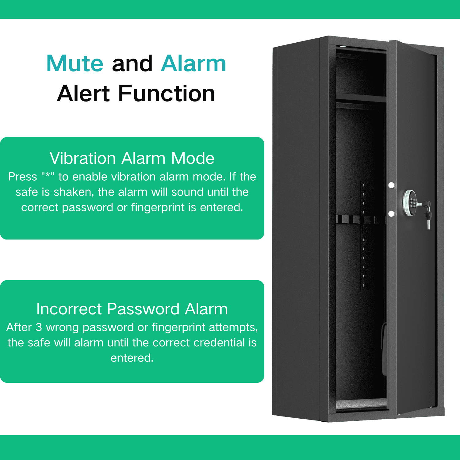 SUNCROWN 12-15 Gun Safe for Rifles and Pistols,Quick Access Rifle Gun Safe with Keyboard Lock, Gun Cabinets for Rifles and Shotguns with Pocket and Rifle Rack for Home