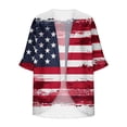 thumbnail image 6 of UVEASISHA Womens 4th of July Cardigan 3/4 Sleeve Plus Size Cardigans for Women Novelty American Flag Printed Kimono Jackets Flowy Chiffon Coverups Multicolor S, 6 of 6