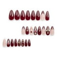 thumbnail image 2 of Beauty Cross Flash Drill Flash Wear Nail Piece Star Moon Fake Nail Cross 3D Nail Gems Rhinestones Peal Moon Nail Gems Design Red Nails Press, 2 of 7