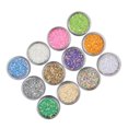 thumbnail image 1 of Lentejuelas para decoración de uñas, 12 colores con purpurina redonda para decoración de uñas, diseño exquisito, 1 of 1