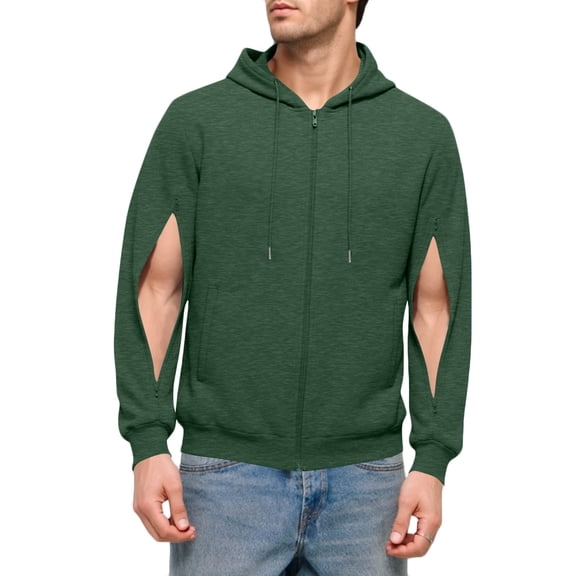 Varsity Jackets for Men with Arm Zippered Pockets,Full Zip Up Hoodies Regular Fit Long Sleeve Sweatshirt