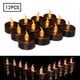 thumbnail image 1 of Juego de 12 velas LED negras a pilas, velas negras sin llama para decoraciones de Halloween, decoraciones de Kwanzaa y detalles decorativos negros para estantes., 1 of 5