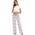 thumbnail image 6 of FREEAMG Women Pajama Pants Lounge Pants Long Stretch Comfy Sleepwear Pink Flamingo Leopard, 6 of 7