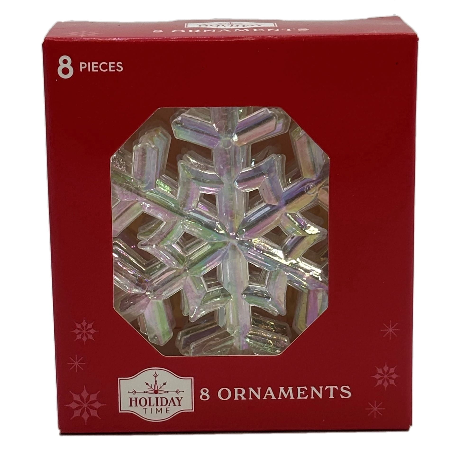 8-Count Iridescent Snowflake Christmas Ornaments, 3.6", by Holiday Time