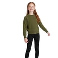 thumbnail image 3 of GobdXE Girls Solid Round Neck Relax Long Sleeve Rib Hem Casual Knit Pullover Dark Green,9-10 Years, 3 of 5