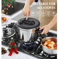 thumbnail image 5 of Koch Systeme CS 6.3 QT Stainless Steel Pressure Cooker with Glass Lid & Steamer Rack, Olla de Presion, Easy One-Press Lock, 3 PSI Settings Stovetop Compatible, Save 70% Time, Induction Compatible, 5 of 9