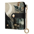 thumbnail image 2 of Small Wallet For Women Bifold Leather Pocket Coin Credit Card Holder With RFID Blocking Black Cat & The Moonlight, 2 of 6