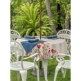 thumbnail image 4 of Valentine's Day Table Cloth Round Tablecloth, Watercolor Love Flowers Leaves Plants Beige Waterproof Wrinkleproof Table Cover with Umbrella Hole and Zipper for Party/Dining/Patio/Wedding 54 Inch, 4 of 9