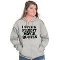 thumbnail image 4 of Speak Fluent Movie Quotes Classic Unisex Fleece Graphic Zip Up Hoodie Brisco Brands 4X, 4 of 5
