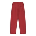 thumbnail image 4 of Fesfesfes Children's Baggy Trousers Solid Color Elastic Drawstring Waist Harun Ankle-Cuffed Pants with Pockets Casual Summer Outdoor Pants(Red#1,4 Years), 4 of 6