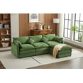 thumbnail image 5 of 101" Modular Sectional Sofa, Modern Convertible L-Shape Sofa Couch with Ottoman, 3 Seat Cloud Sectional Couch with Deep Seat for Living Room Bedroom, Green, 5 of 7