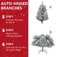thumbnail image 5 of Dimedeal 4.5 FT Green Artificial Christmas Tree, Snow Flocked Xmas Tree with 400 Branch Tips, Metal Hinges & Foldable Base, 5 of 6