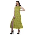 thumbnail image 3 of Moomaya Robe Longue Imprimée pour Femmes Fente avant Aguichant Sans Manches en Rayonne Robe de Mariage, 3 of 4