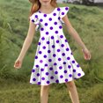 thumbnail image 3 of Eltusu Girls Dresses, Sleeveless Printed Crewneck Casual Summer Clothes Purple Size 7-8 T, 3 of 5