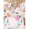 thumbnail image 6 of Hirigin Toddler Baby Girl Summer Clothes 6 12 18 24 Months Ruffled Sleeves Floral One Piece Jumpsuit Romper with Headband Set, 6 of 7