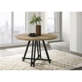 thumbnail image 5 of Pemberly Row Oak Finish Wood 47" Round Dining Table with Black Metal Base, 5 of 5