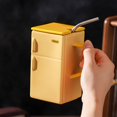 thumbnail image 6 of 18 Oz Funny Ceramic Mug Refrigerator Shaped Cups, Creative Retro Tea Coffee Milk Cup With Lid Straw, 6 of 6