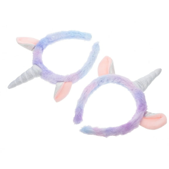 Luxshiny 2Pcs Spa Hair Headband Purple Plush Face Washing for Girls Makeup