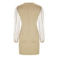 thumbnail image 5 of IROINNID Cocktail Dress for Women Wedding Guests Dresses for Women Summer Solid Long Sleeve V-Neck Tight Party Club Dress Reduced,Beige, 5 of 6