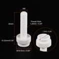 thumbnail image 2 of Uxcell Plastic Machine Screws, M8x30mm PP Slotted Knurled Fasteners Bolts, White, 20Pack, 2 of 5