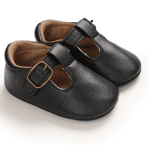 Laurenza's Baby Girls Black Soft-Sole Mary Jane Shoes T-Strap 0-6M Size 1