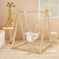 thumbnail image 4 of Ktaxon 2-in-1 Wooden Baby Jumper & Swing with Foldable A-Frame Stand, Stable Toddler Swing Set for Indoor & Outdoor Use, 4 of 7