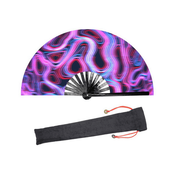 Raves Folding Hand Fan for Women/Men Handheld Fan,for Performance,Decorations, Dance,Festival Party