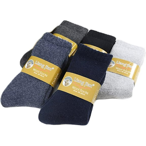 Lovely Annie Women's 1 Pair Extra Thick Wool Socks Solid(Black)