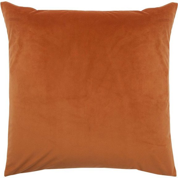 Maklaine Modern Glamour Velvet Throw Pillow in Orange
