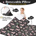 thumbnail image 3 of Unicorn and Flower Grey Pattern Teens Toddler Nap Mat with Pillow, Sleeping Mat Bag for Preschool Daycare 60"x20", 3 of 6