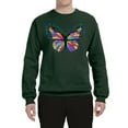 thumbnail image 2 of Wild Bobby, Colorful Butterfly Oh Butterfly On Whispering Wings Animal Lover Unisex Crewneck Graphic Sweatshirt, Forest Green, 3XL, 2 of 3