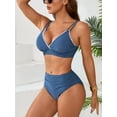 thumbnail image 3 of Sociala Women's Double Straps Bikini Sets High Waisted Two Piece Bathing Suit, 3 of 5