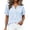 Blue, variant on BESEW7 Women Summer Tops Striped Cotton Linen V Neck Short Sleeve Shirts Loose Breathable for Home Party Beach Holiday Daily Casual Wear Blue S