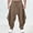 Khaki, variant on WIZUTIZ Mens Hip Harem Pants Baggy Elastic Waist Drawstring Hippie Trousers Comfy Cotton Linen Plus Size Casual Pant