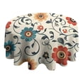 thumbnail image 4 of Pioneer Flower Floral Print Pattern Round Tablecloth 60"x60",Wrinkle Wipeable Table Cloth for Kitchen Dining Room Picnic Patio Party, 4 of 6
